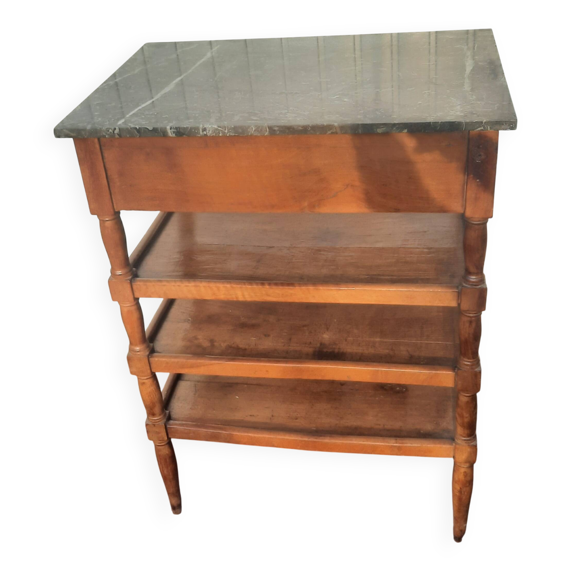 4-shelf marble top cabinet