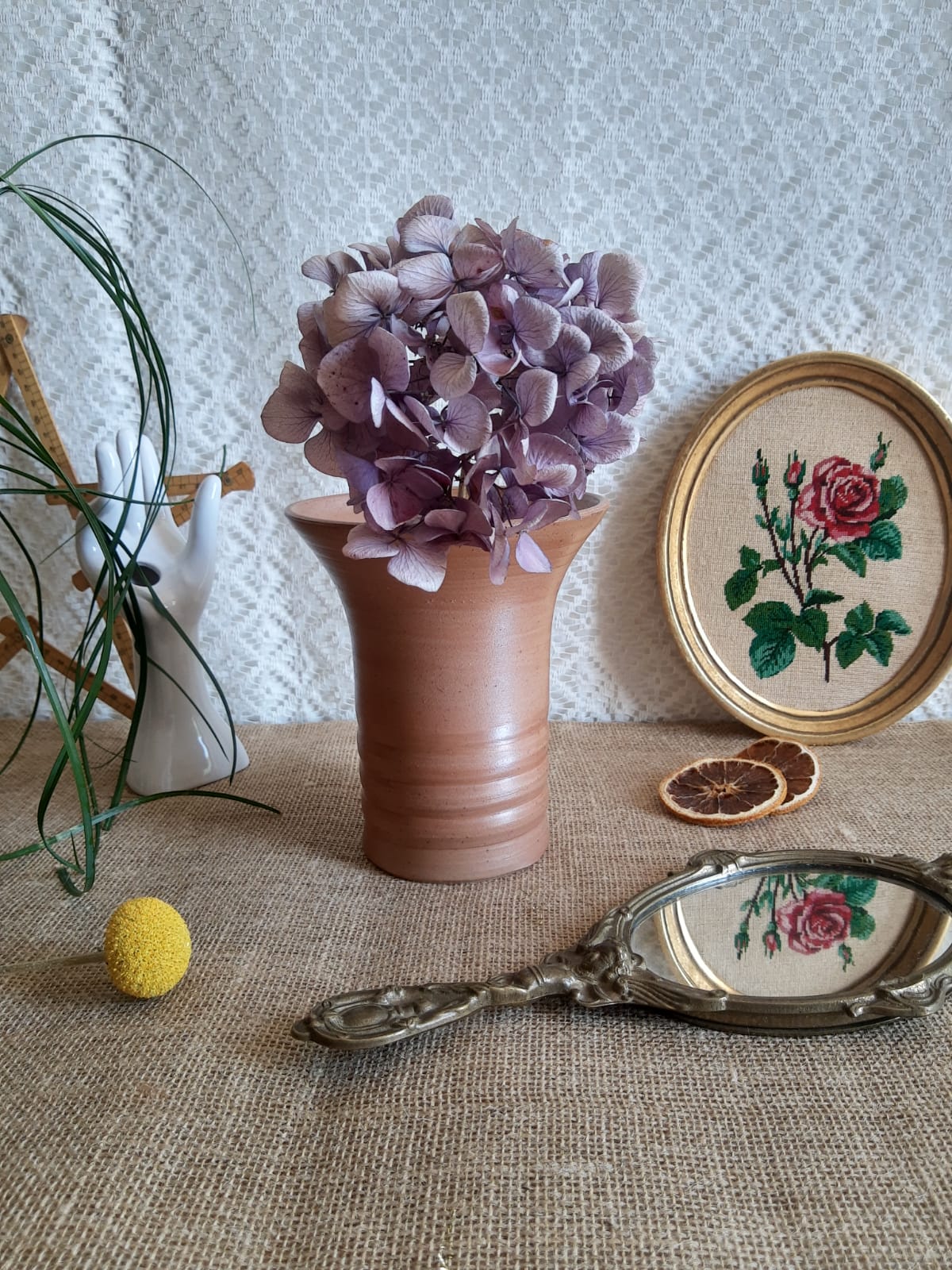 Bonny sandstone vase France handmade vintage