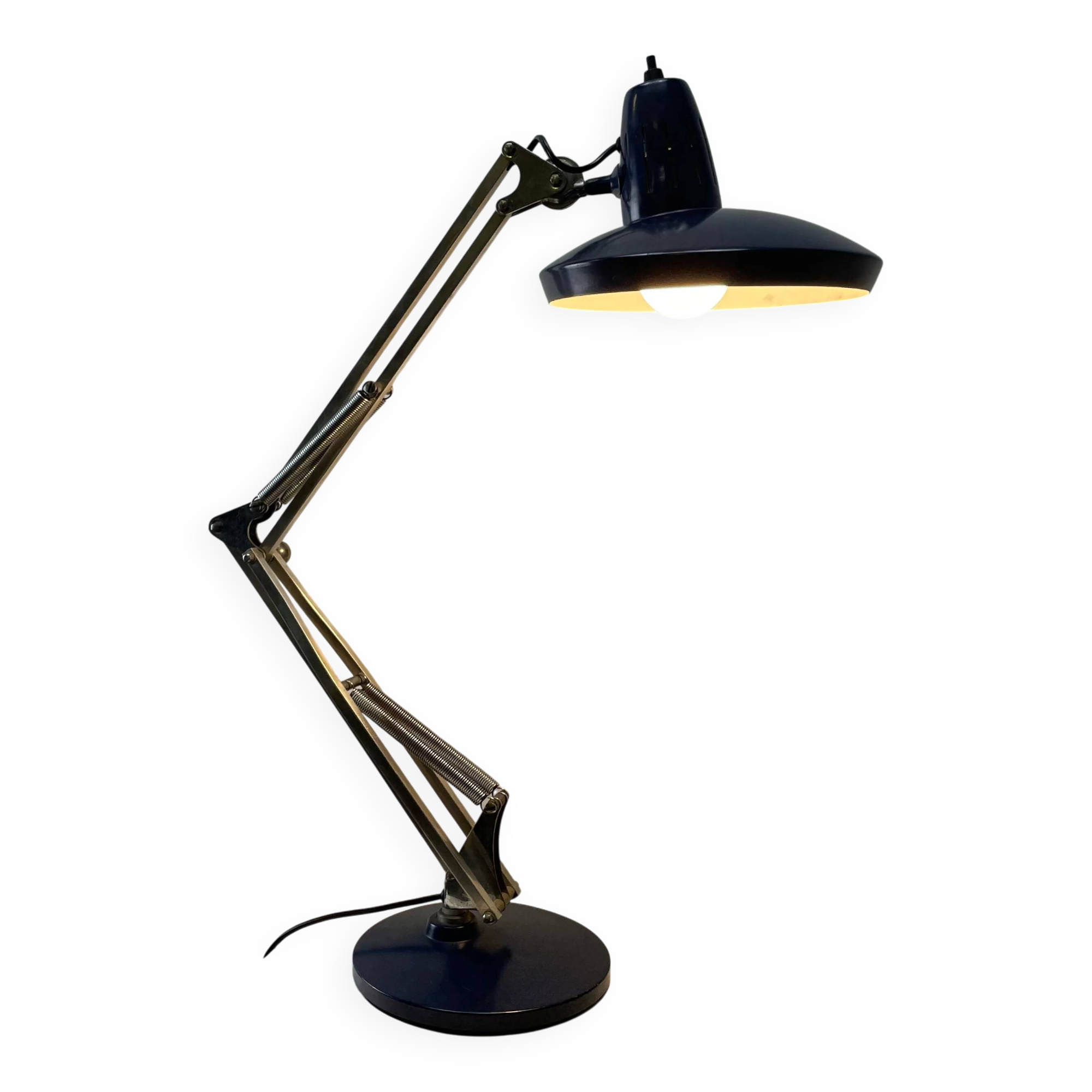 Blue desk lamp '67 G De Luxe' by Fase Madrid, Spain 1970