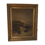 Huile sûr toile Marine au clair de lune