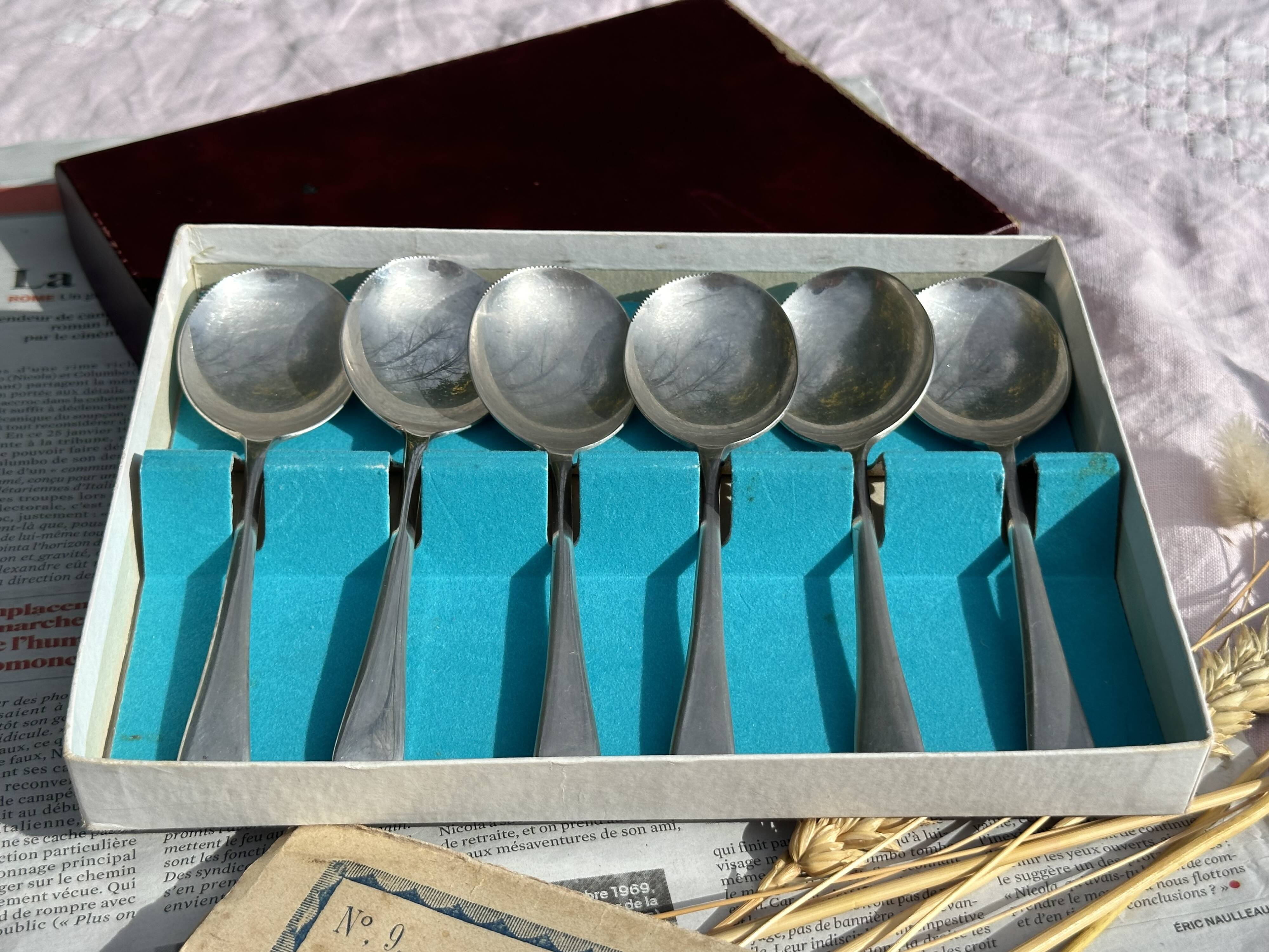 Set of 6 Vintage Fruit or Ice Cream Spoons Model Uniplat