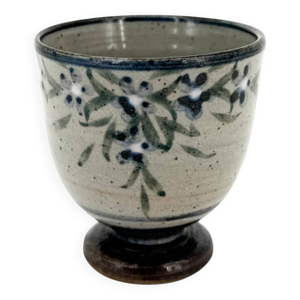 Signed glazed stoneware sake cup