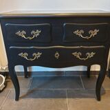 Stamped black Louis XV chest of drawers