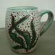 Tasse mug décor algues et poisson Fat Lava vintage