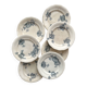 7 "Marguerite" ironstone dessert plates from the Nouvelle Givors pottery factory