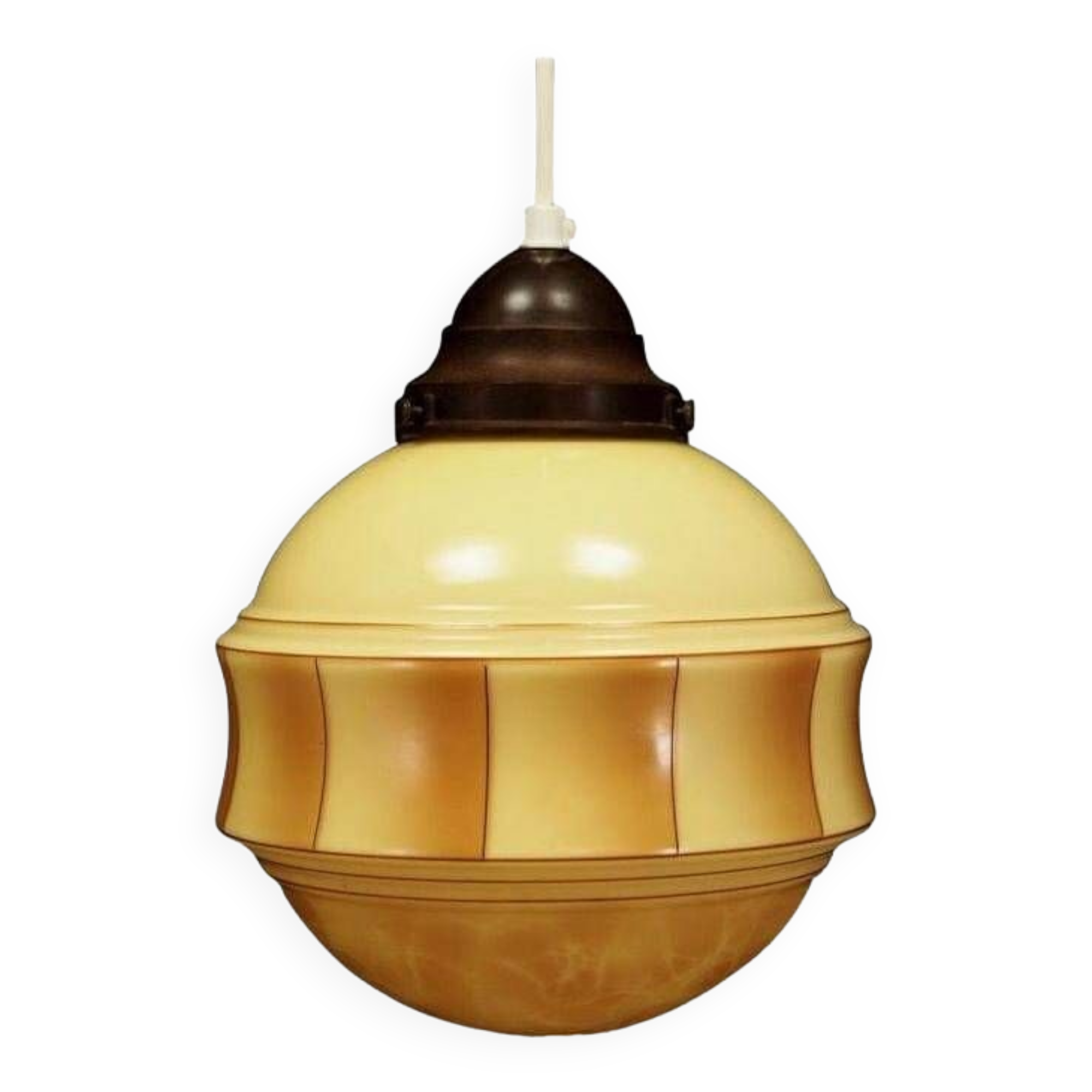 Glass pendant lamp, Danish design, 1970s, production: Denmark