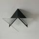 Vintage geometric wall lamp, black metal and glass, France 1950