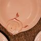 Set of 8 Longwy earthenware fish plates in powder pink