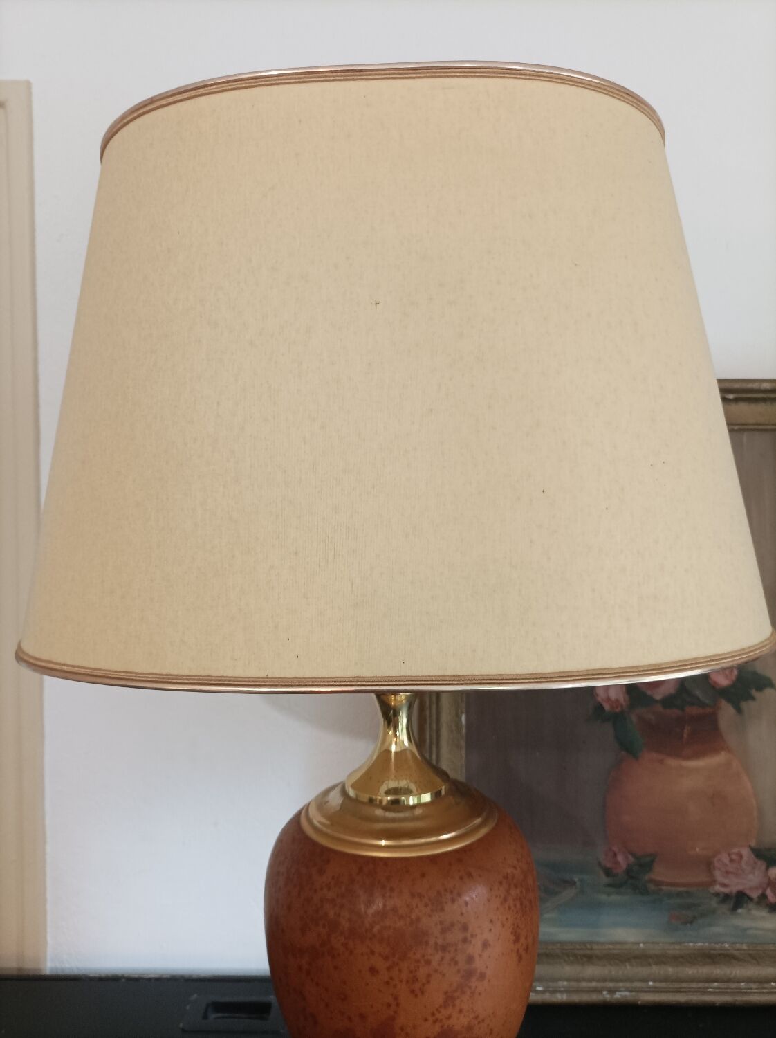 Le Dauphin lamp France vintage leather and brass