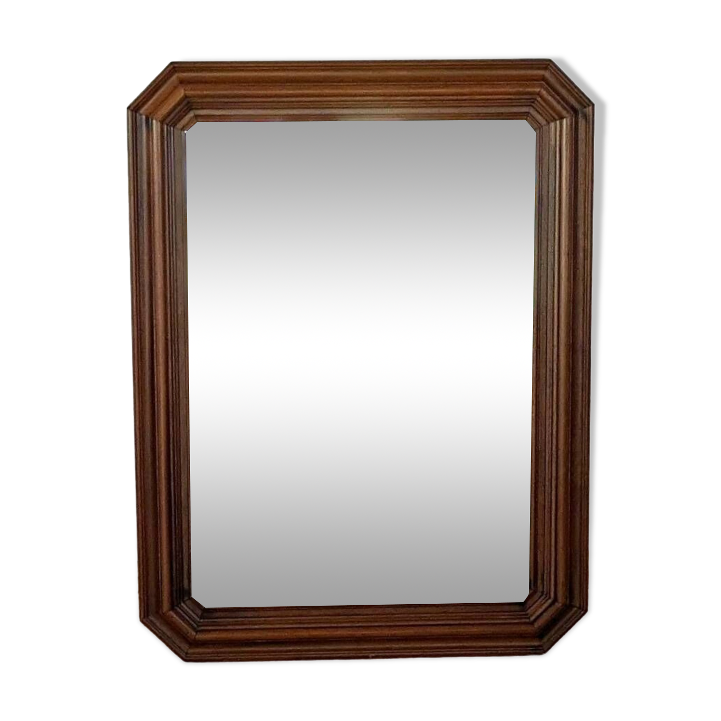 Miroir octogonal en bois.