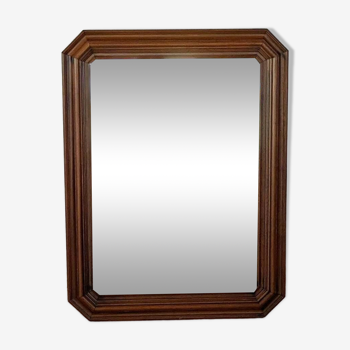 Miroir octogonal en bois.