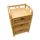 Bedside table - 3 drawers - rattan and wicker