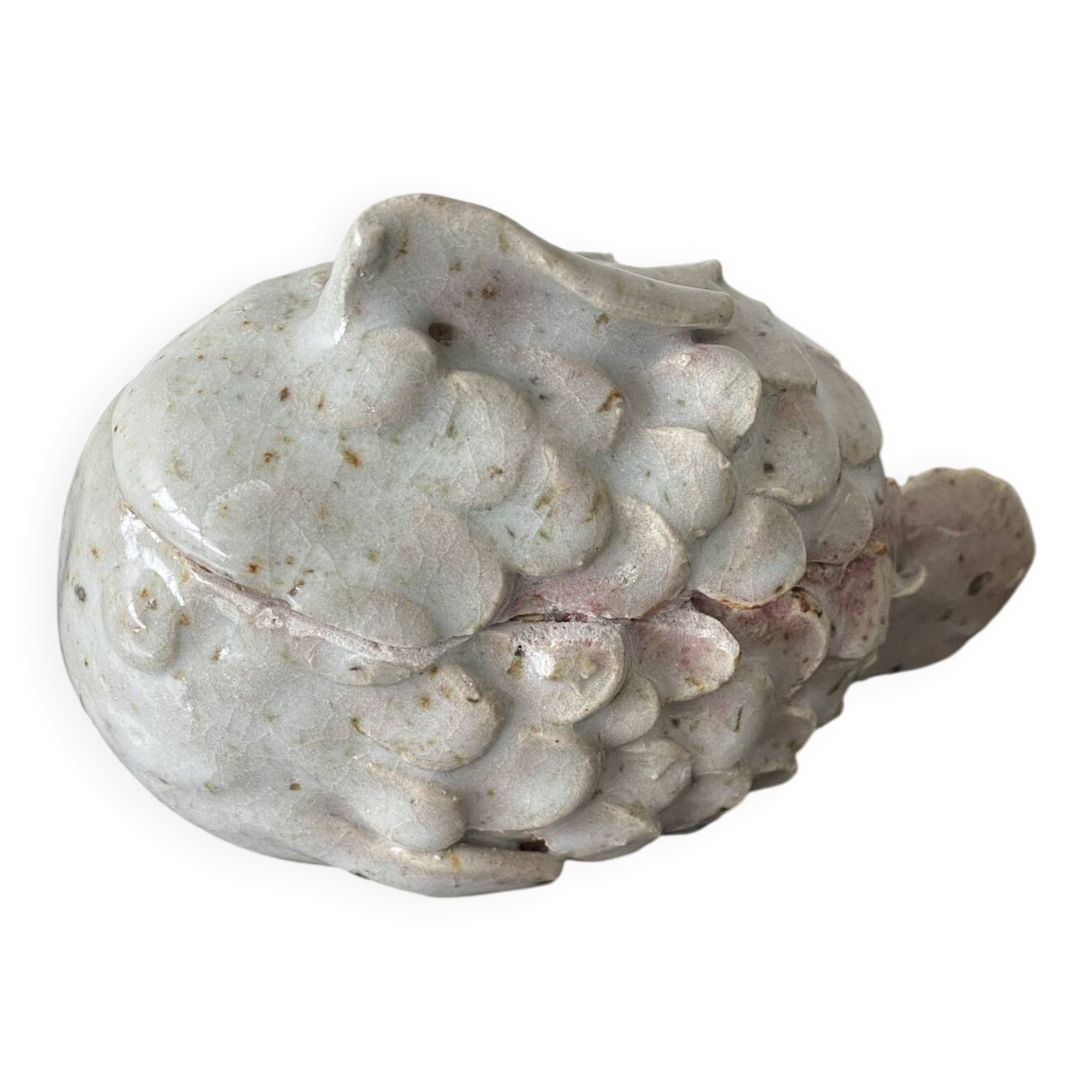 Small Rascasse box in glazed terracotta signed Rochehaut