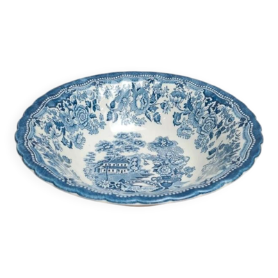 Saladier vintage Myott Meakin toile de Jouy bleu – faïence anglaise – décor champêtre