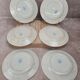 Set of 6 antique flat plates from Creil and Montereau, La Vallières service, 23 cm