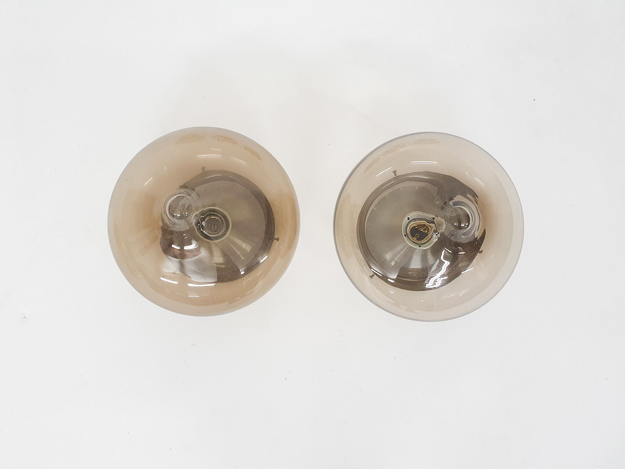 Set of two Dijkstra glass ceiling or wall lights “Drop” The Netherlands, 1960's