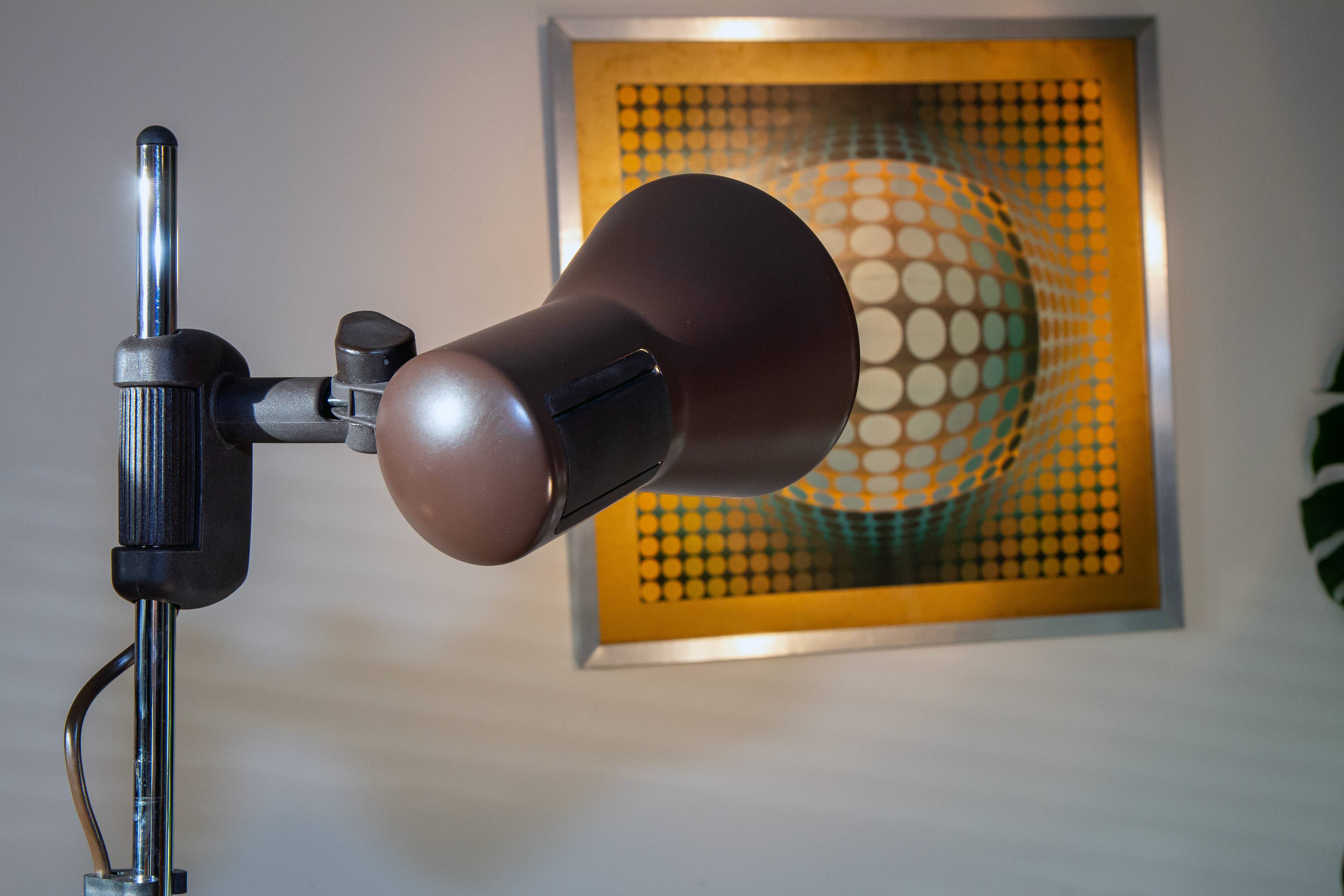 Minimalist floor lamp, adjustable spotlight, Germany 1970-80
