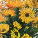 Tableau de Viollet F. "Bouquet de fleurs jaunes"
