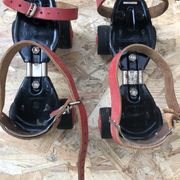 Old pair of roller skates germina metal black
