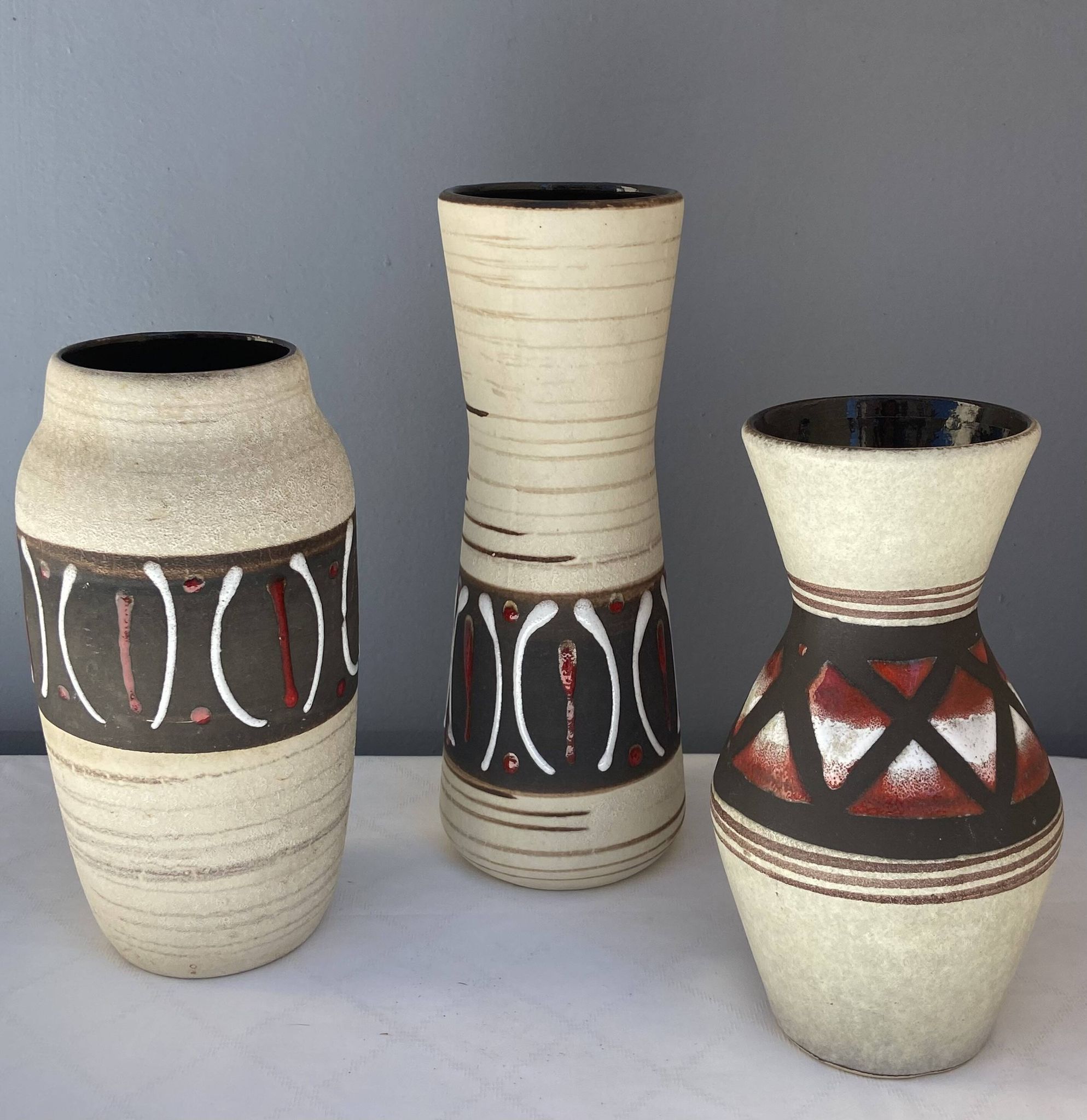 3 vases West Germany en céramique