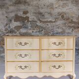 Commode double jaune pale