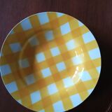 Set of 4 hollow plates Digoin yellow scottish model