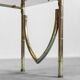 Showcase metal gilded smoked glass 70s vintage modern