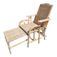 Adjustable vintage sun lounger in wicker and rattan