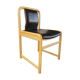 Vintage wooden chair with skai leather seat, 1990