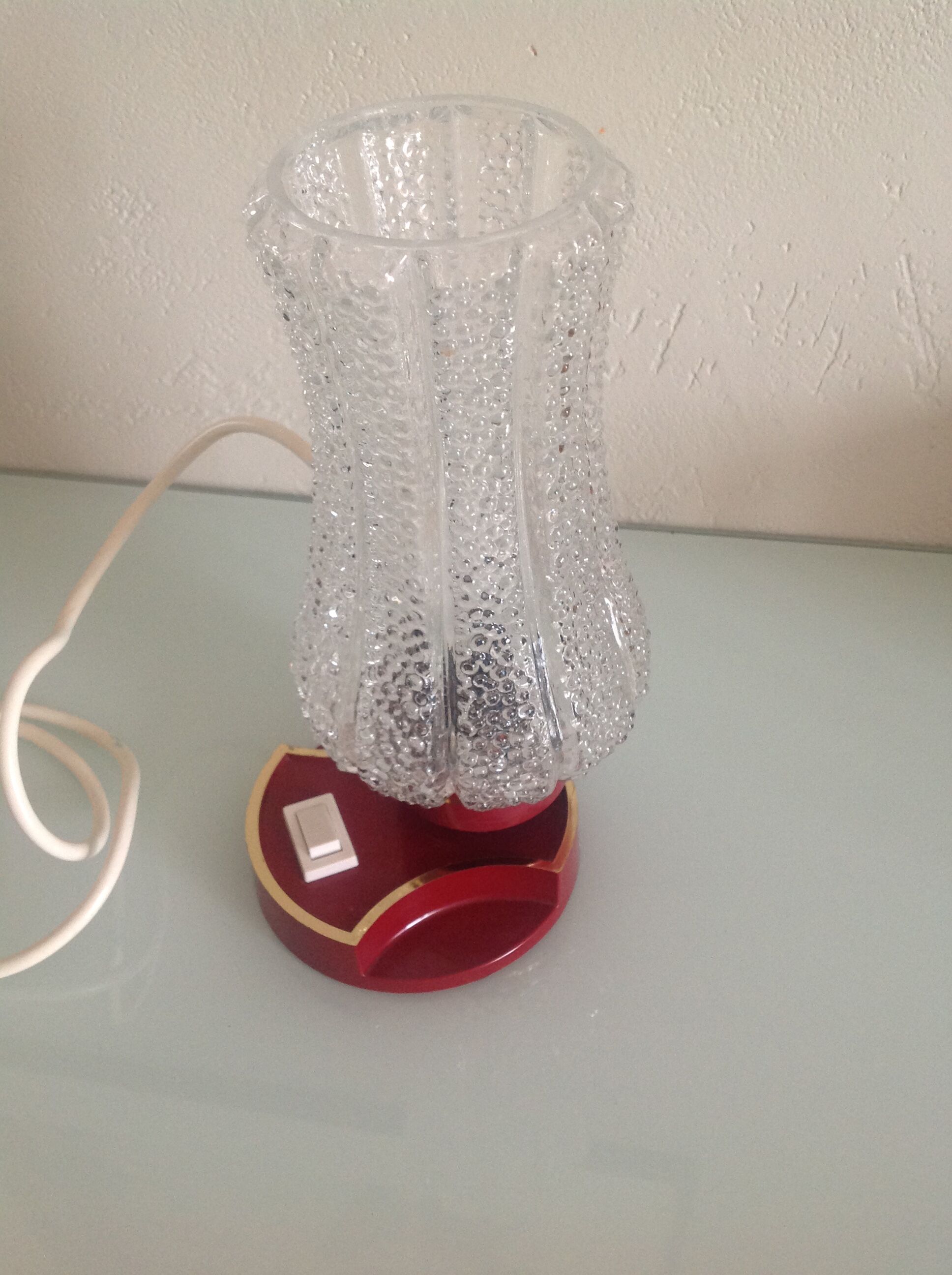 Vintage bedside lamp, tulip glass, 60s-70s