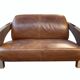 Lot de 3 éléments Stacyville, cuir et inox, 2 fauteuils et un sofa