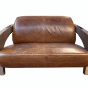 Lot de 3 éléments Stacyville, cuir et inox, 2 fauteuils et un sofa