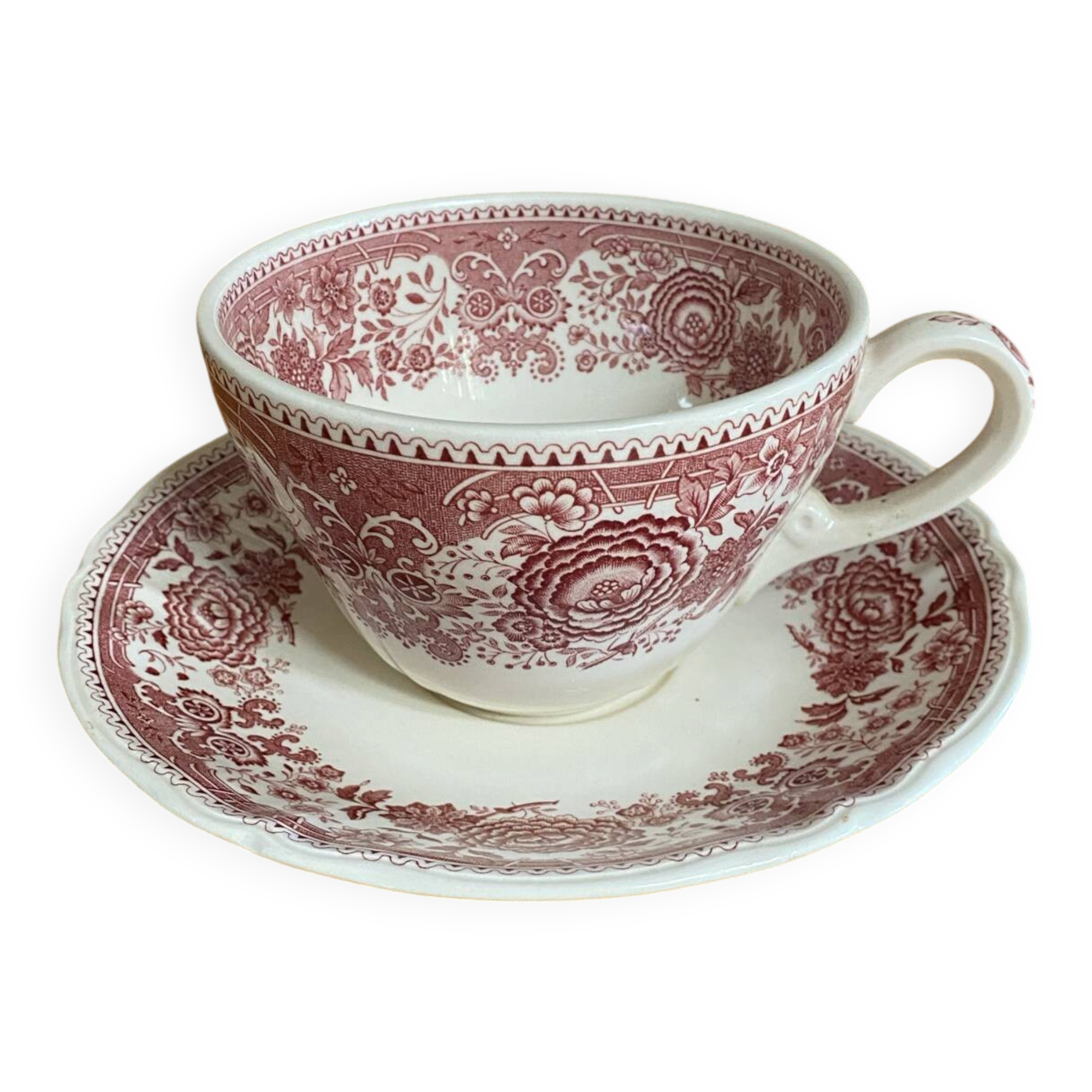 Cup + saucer antique villeroy & boch burgenland model ceramic