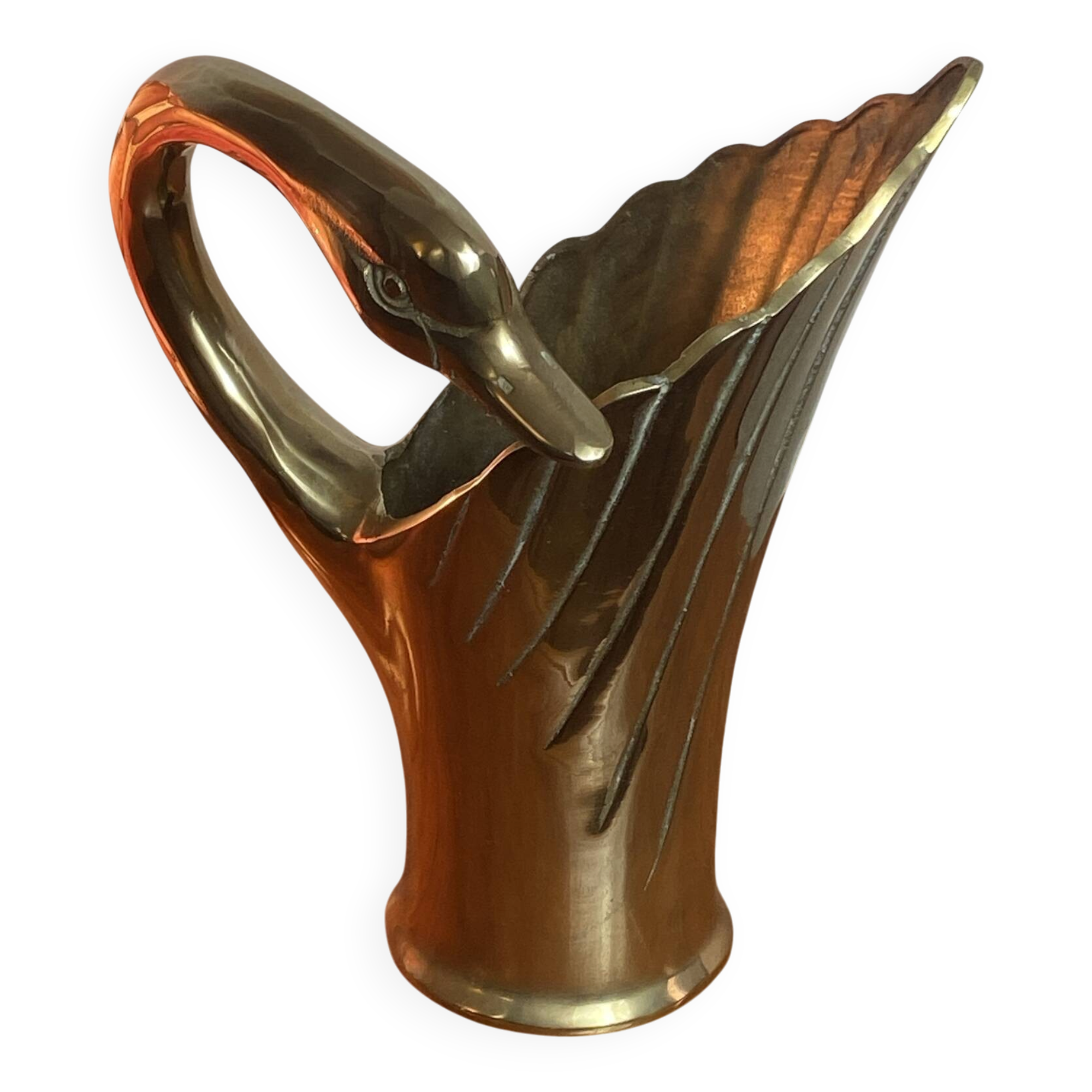 Vase cygne en laiton massif
