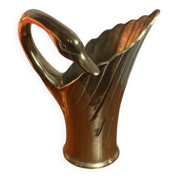 Vase cygne en laiton massif