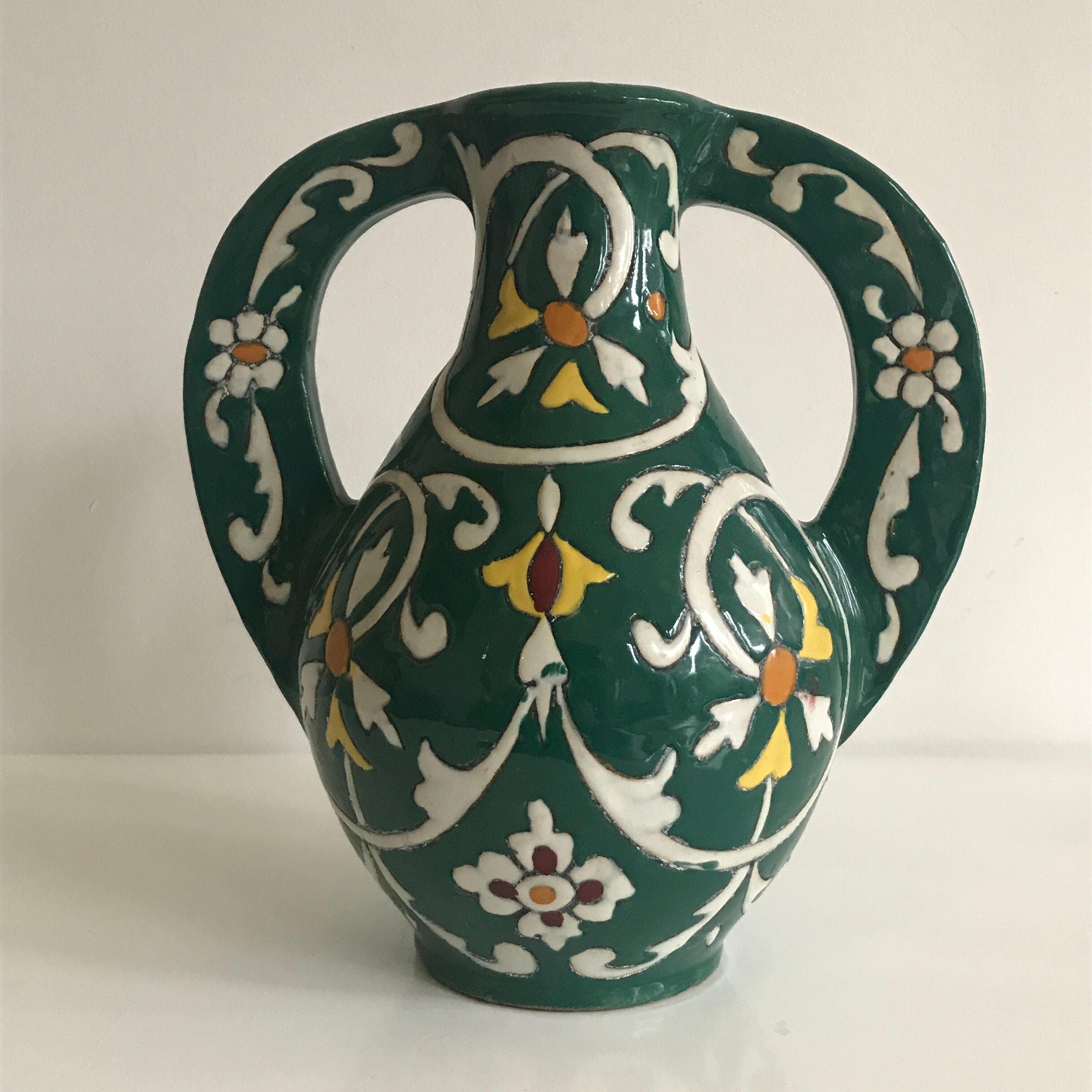 Nabeul pottery handle vase