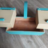 Vintage sewing box painted wood
