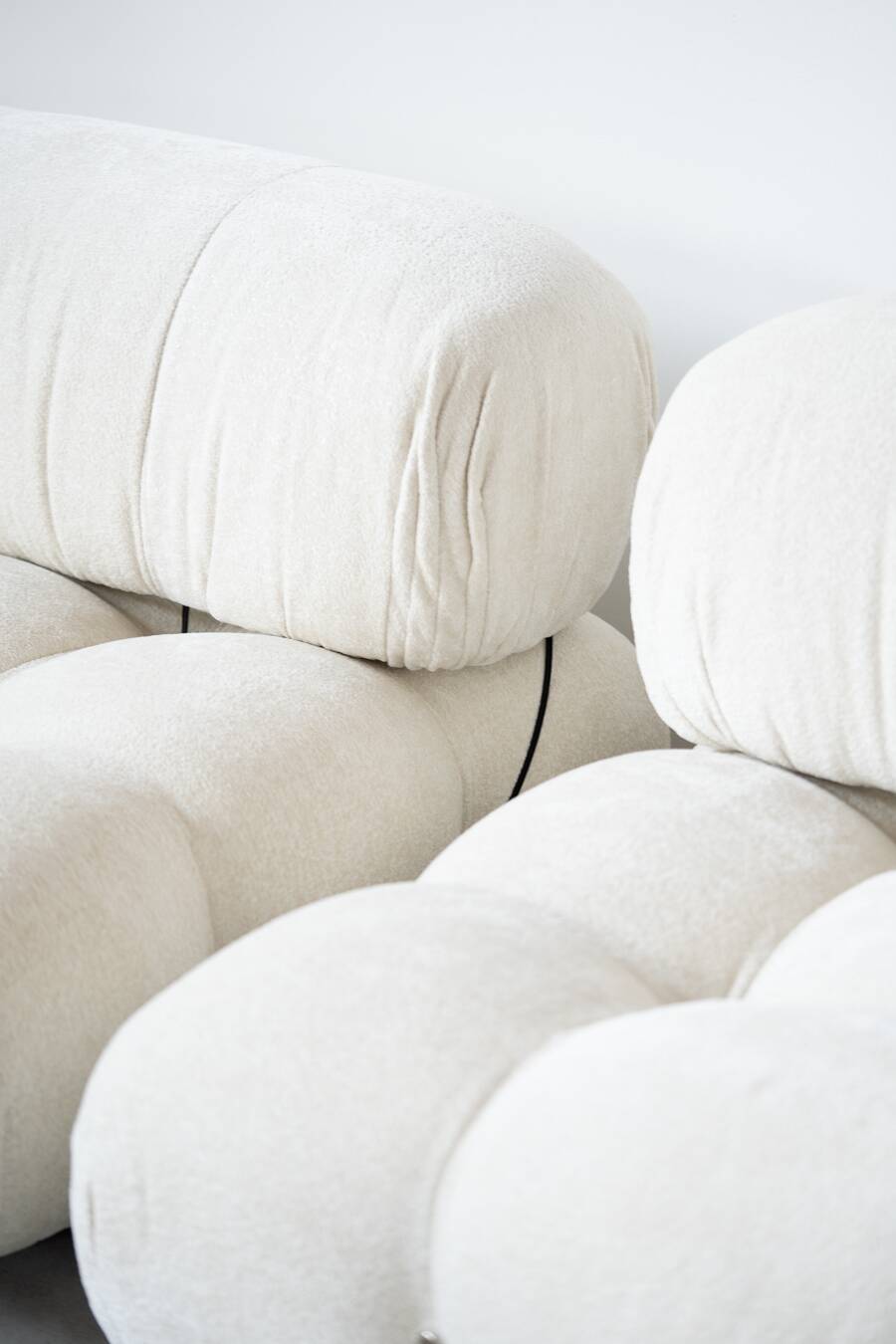 Camaleonda, B&B 2-seater sofa and 3-seater sofa in bouclè fabric, 1970