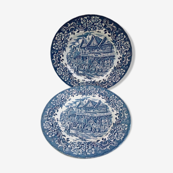 Duo of English plates