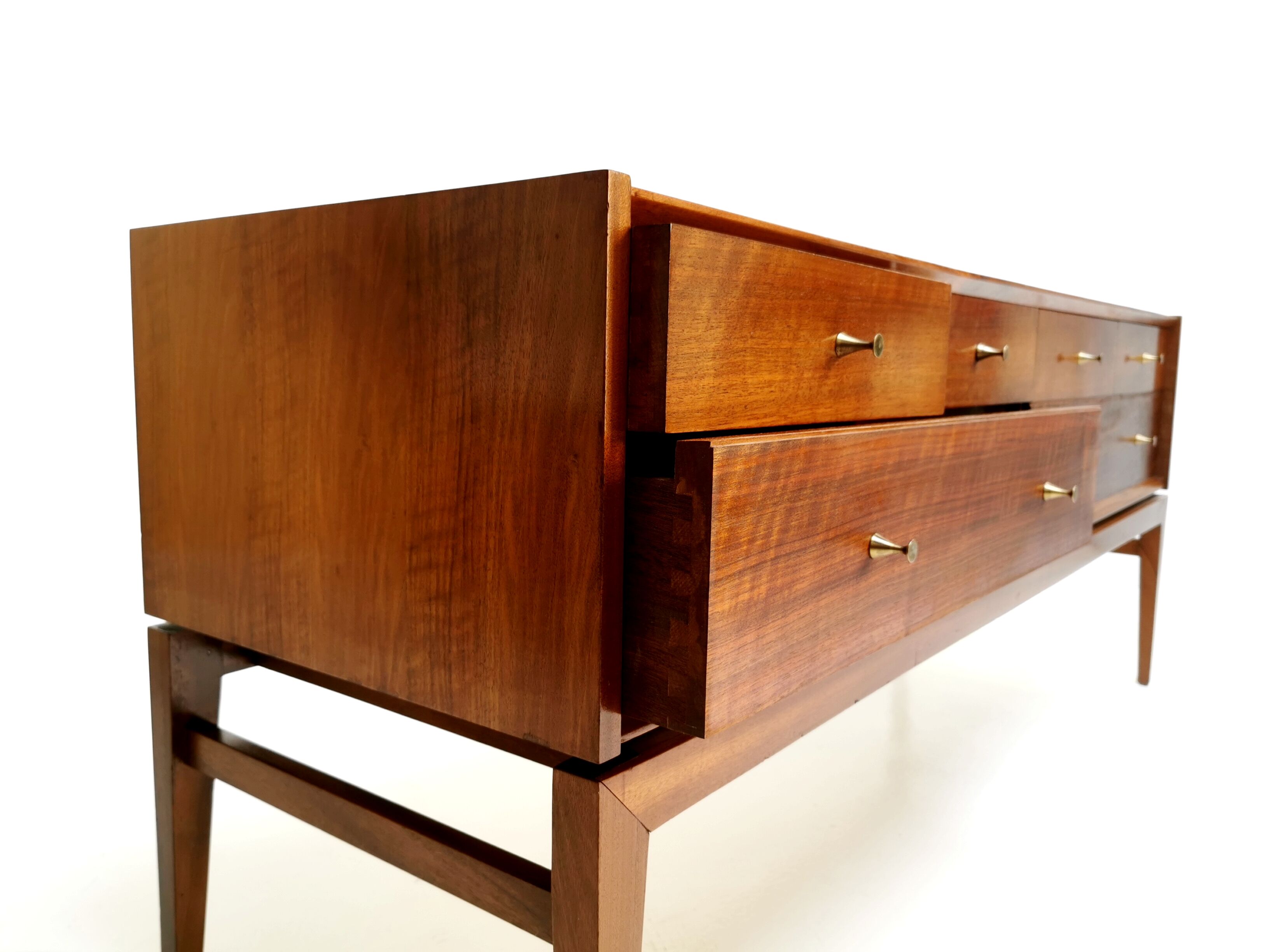 Mid century french walnut sideboard chest of drawers by John Herbert, 1960s