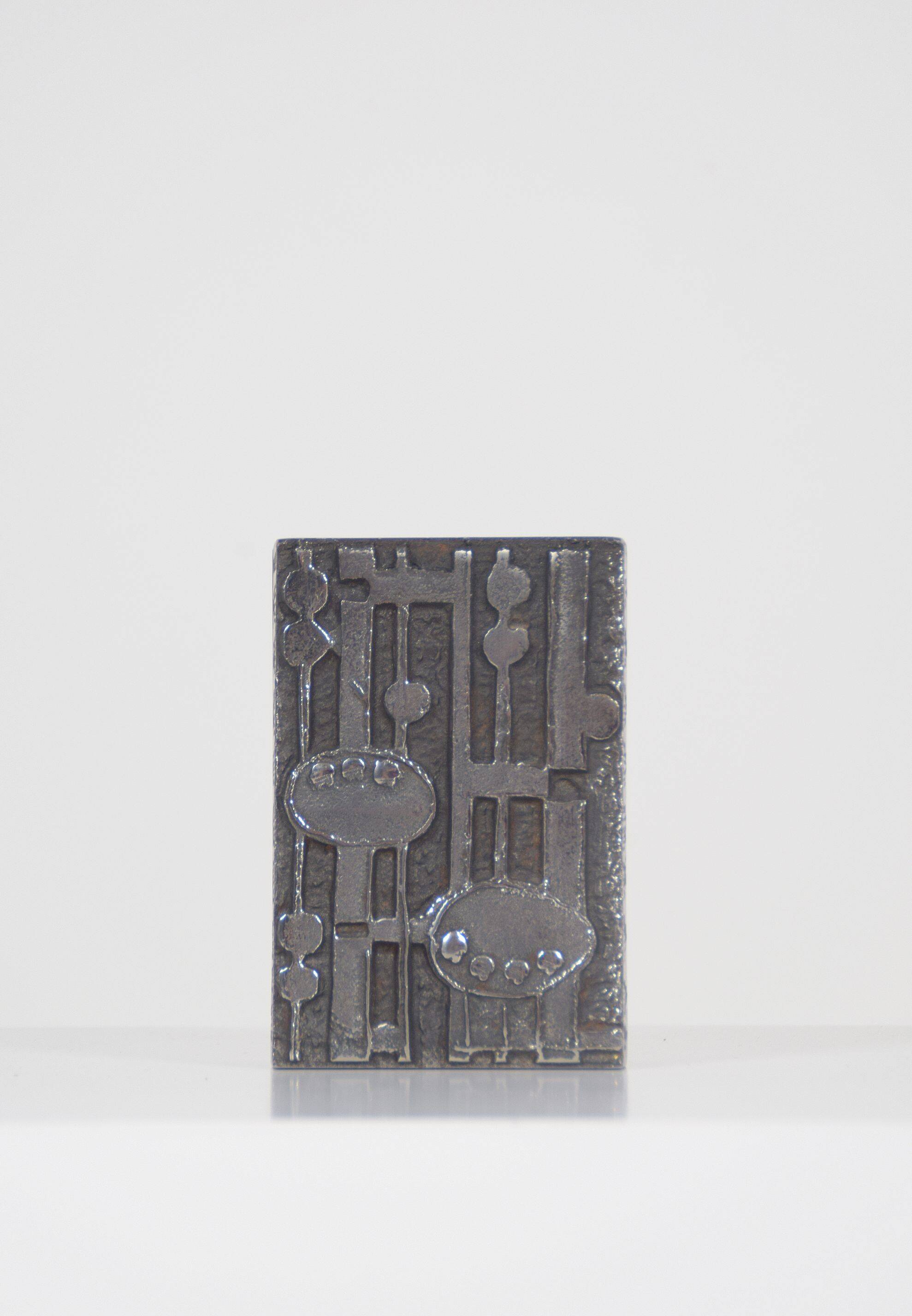 Vase brutaliste en acier inoxydable par Olav Joa pour Polaris, 1972