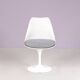 1970s Tulip side chair in white coated aluminium with plastic and fabric c
