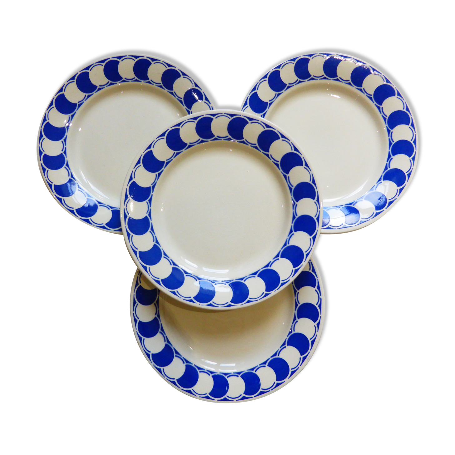 4 assiettes plates de Digoin Sarreguemines modèle dorothy