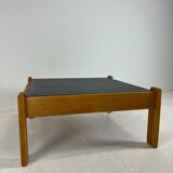 Modernist two-sided beech coffee table, 70s