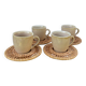 Ceramic and rattan coffee cups