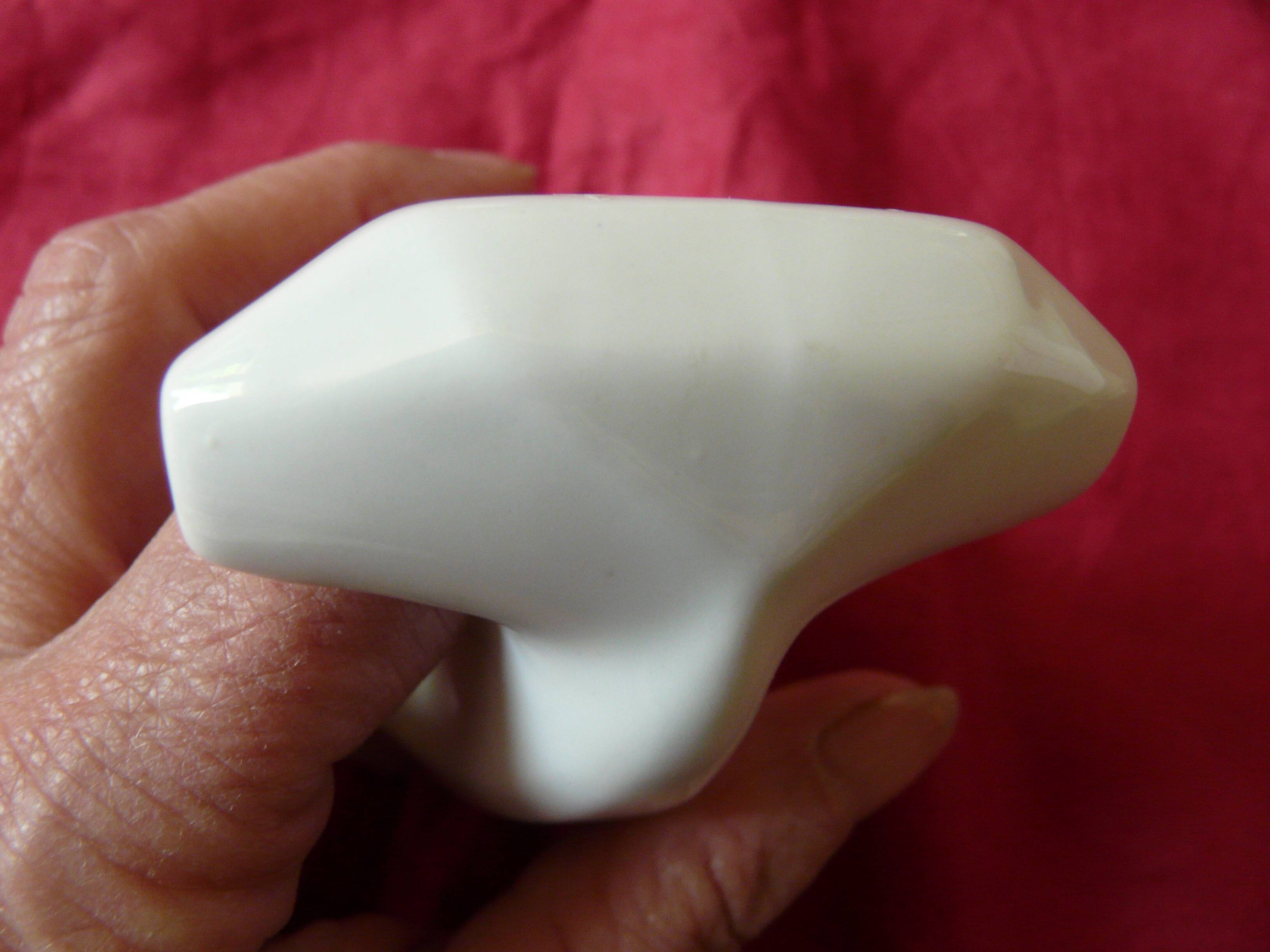 White porcelain art deco coat hook