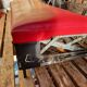 Vintage Sofa Bench in red and black skaï