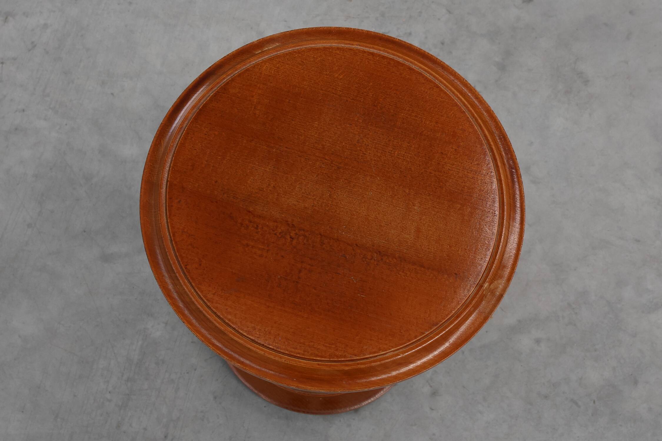 Solid oak Art Deco side table or pedestal with twisted base, France 1940s