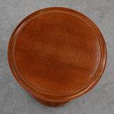 Solid oak Art Deco side table or pedestal with twisted base, France 1940s