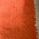 Orange chenille double bed cover